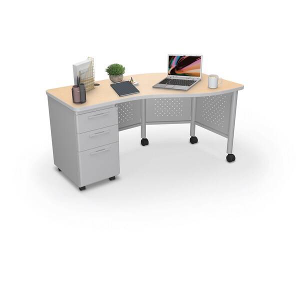 Instructor Desk Left 29.8"H x 60"W x 36.3"D Fusion Maple